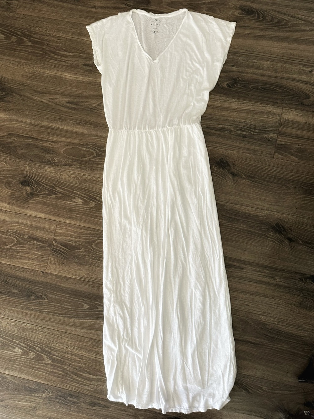 Velvet by Graham & Spencer White V-Neck Maxi Dress